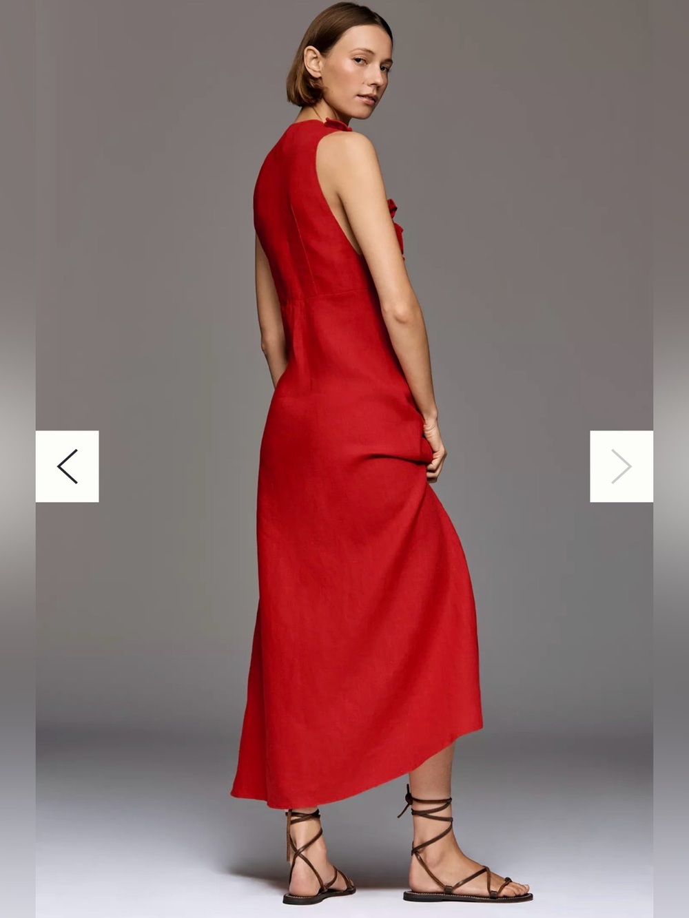 Farm Rio Ruffled Sleeveless Linen Maxi Dress - Picture 2 of 4
